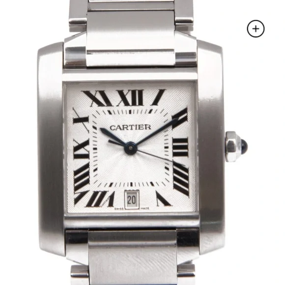CARTIER TANK FRANCAISE AUTOMATIC STAINLESS STEEL 28mm WATCH. - Picture 2 of 13